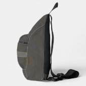 Grau mit Orange Pinstripes Crossbody Bag (Rechts)