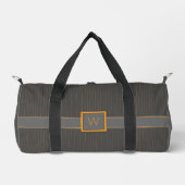 Grau mit Orange Pinstripes Duffle Bag (Vorderseite)