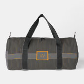 Grau mit Orange Pinstripes Duffle Bag (Rückseite)