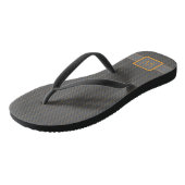 Grau mit Orange Pinstripes Flip Flops Badesandalen (Schrägansicht)