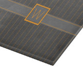 Grau mit Orange Pinstripes Glasschnische Schneidebrett (Ecke)