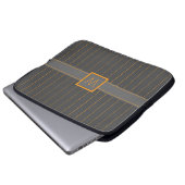 Grau mit Orange Pinstripes Laptop Sleeve (Vorne Knopf)