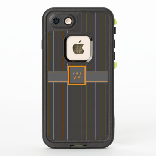 Grau mit Orange Pinstripes Lifeproof Case (Rückseite)