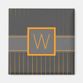 Grau mit Orange Pinstripes Magnet (Vorne)