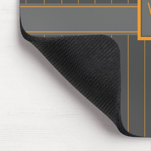 Grau mit Orange Pinstripes Mousepad (Ecke)