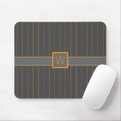 Grau mit Orange Pinstripes Mousepad (Mit Mouse)