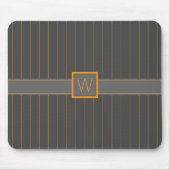Grau mit Orange Pinstripes Mousepad (Vorne)