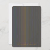 Grau mit Orange Pinstripes Party Einladung (Rückseite)