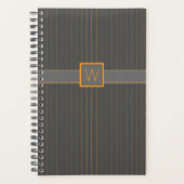 Grau mit Orange Pinstripes Planner Planer (Vorderseite)