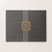 Grau mit Orange Pinstripes Puzzle (Horizontal)
