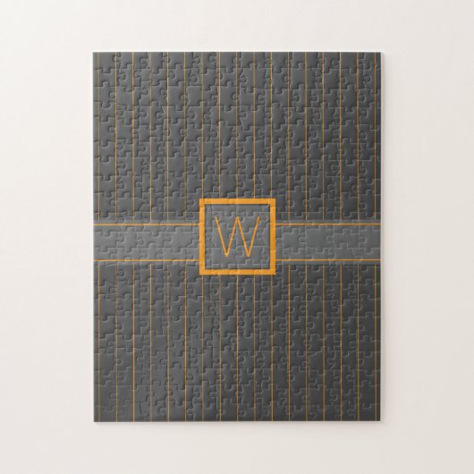 Grau mit Orange Pinstripes Puzzle (Vertikal)