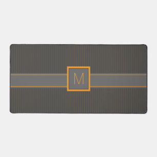 Grau mit Orange Pinstripes Schreibtischunterlage