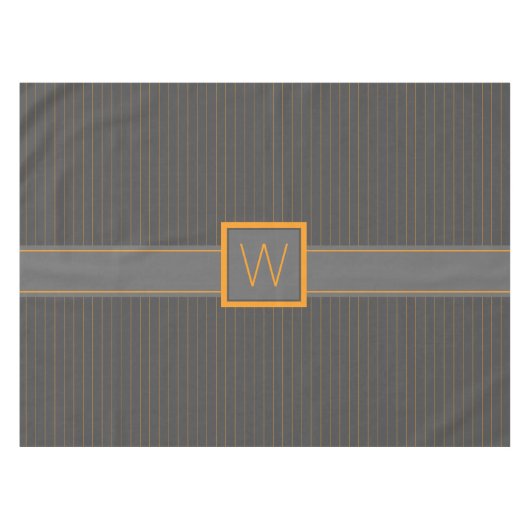Grau mit Orange Pinstripes Tablette Tischdecke (Vorderseite (Horizontal))