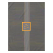 Grau mit Orange Pinstripes Tablette Tischdecke (Vorderseite)