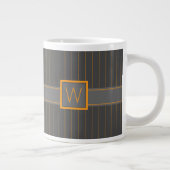 Grau mit Orange Pinstripes Tasse (Rechts)
