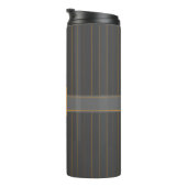 Grau mit Orange Pinstripes Thermal Tumbler Thermosbecher (Nach rechts gedreht)