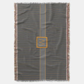 Grau mit Orange Pinstripes Throw Blanket Decke (Vorderseite Vertikal)