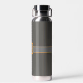 Grau mit Orange Pinstripes Trinkflasche (Rückseite)