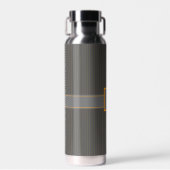 Grau mit Orange Pinstripes Trinkflasche (Vorne)