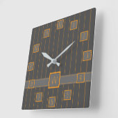 Grau mit Orange Pinstripes Uhr (Winkel)