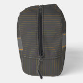 Grau mit Orange Pinstripes Waschbeutel (Rechts)