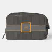 Grau mit Orange Pinstripes Waschbeutel (Rückseite)