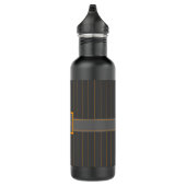Grau mit Orange Pinstripes Wasser Flasche Trinkflasche (Rechts)