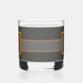 Grau mit Orange Pinstripes Whiskyglas (Links)