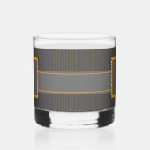 Grau mit Orange Pinstripes Whiskyglas (Rechts)