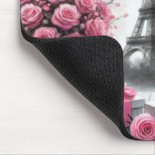 GRAU MIT PINK PARIS VALENTINSTAG BLUME MOUSEPAD (Ecke)
