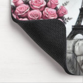 GRAU MIT PINK PARIS VALENTINSTAG BLUME MOUSEPAD (Ecke)