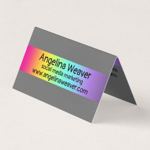 Grau mit Rainbow Strip Custom Business Card Visitenkarten