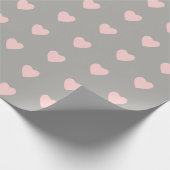 Grau mit rosa Herzen Geschenkpapier (Ecke)