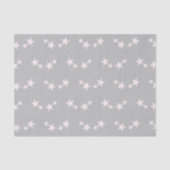 Grau mit rosa Sternen Seidenpapier (Vorderseite)