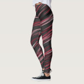 Grau mit rosa Streifen Leggings (Links)