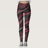 Grau mit rosa Streifen Leggings (Vorderseite)