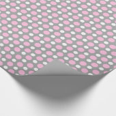 Grau mit rosa und weißem Tupfen-Packpapier Geschenkpapier (Ecke)
