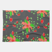 Grau mit Rot-Blume Stilftiges Handtuch (Horizontal)