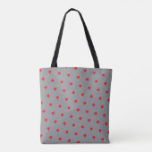 Grau mit rotem Herz, monogrammatikalischer Letter Tasche (Rückseite)