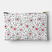 grau mit roten Blume auf weißem Hintergrund Retro Zubehörtasche (Rückseite)