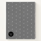 Grau mit silbernem Akzent-Houndstooth-Notizbuch Notizblock (Rückseite)