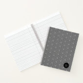 Grau mit silbernem Akzent-Houndstooth-Notizbuch Notizblock (Innenseite)