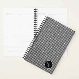 Grau mit silbernem Akzent Houndstooth-Planer Planer