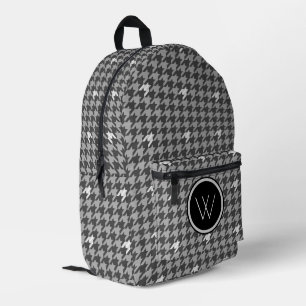 Grau mit silberner Akzent Houndstooth Bedruckter Rucksack