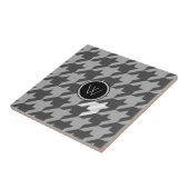 Grau mit silberner Akzent Houndstooth-Fliese Fliese (Seite)