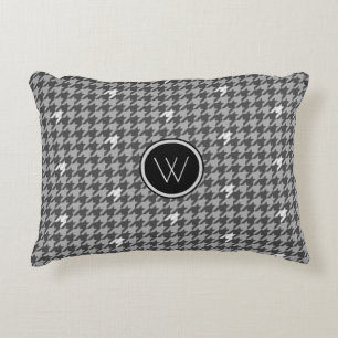 Grau mit Silver Accent Hahnentrittmuster Accent Pi Dekokissen