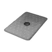 Grau mit Silver Accent Hahnentrittmuster Bath Mat Badematte (Schrägansicht)