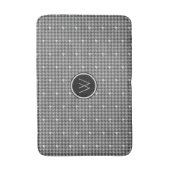 Grau mit Silver Accent Hahnentrittmuster Bath Mat Badematte (Vorderseite Vertikal)
