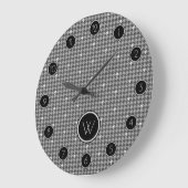 Grau mit Silver Accent Hahnentrittmuster Clock Große Wanduhr (Winkel)