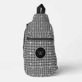 Grau mit Silver Accent Hahnentrittmuster Crossbody Bag (Vorderseite)